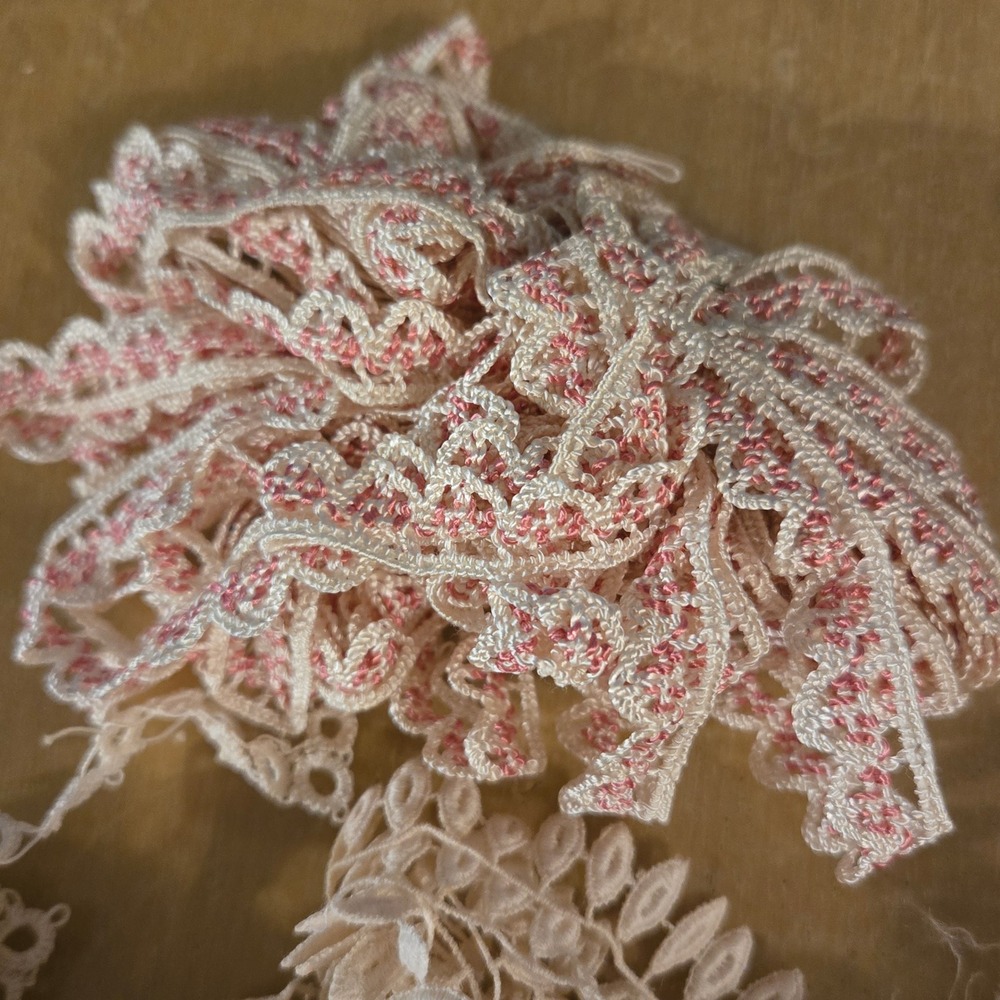 Vintage Lace Trim Ribbon Bundle Tatting Eyelet Junk Journal Slow Stitching 7pc - Picture 2 of 9